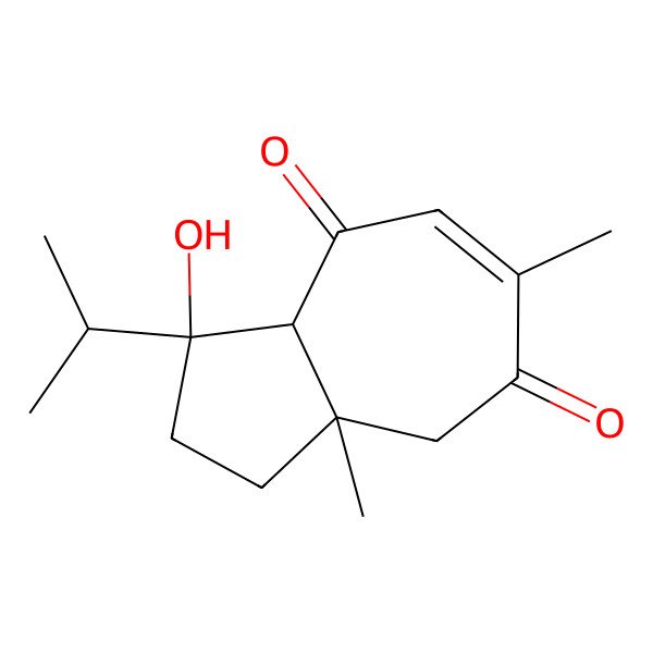 2D Structure of (3R,3aR,8aR)-3-hydroxy-6,8a-dimethyl-3-propan-2-yl-1,2,3a,8-tetrahydroazulene-4,7-dione