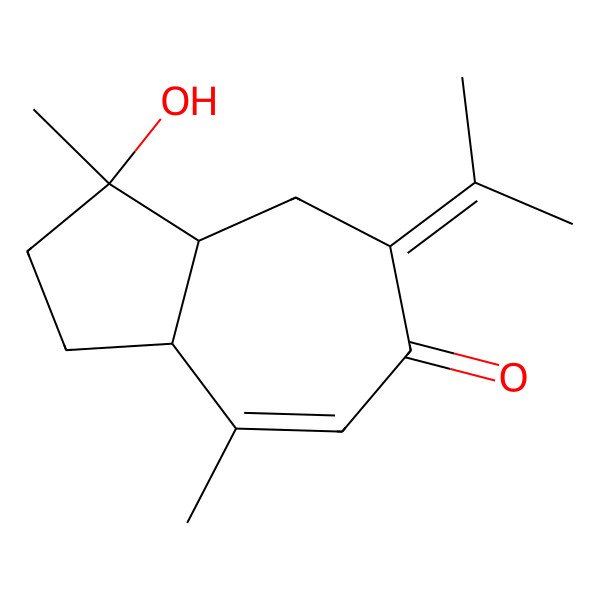 2D Structure of (3R,3aR,8aS)-3-hydroxy-3,8-dimethyl-5-propan-2-ylidene-2,3a,4,8a-tetrahydro-1H-azulen-6-one