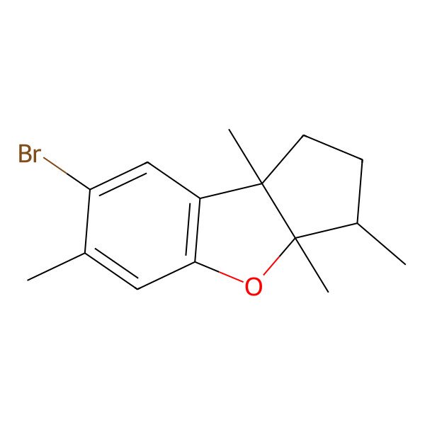 2D Structure of (3R,3aR,8bR)-7-bromo-3,3a,6,8b-tetramethyl-2,3-dihydro-1H-cyclopenta[b][1]benzofuran