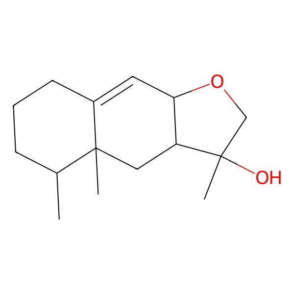 2D Structure of (3R,3aS,4aR,5R,9aS)-3,4a,5-trimethyl-2,3a,4,5,6,7,8,9a-octahydrobenzo[f][1]benzofuran-3-ol
