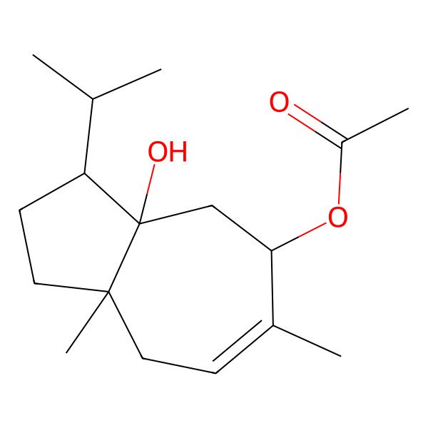 2D Structure of [(3R,3aS,5R,8aR)-3a-hydroxy-6,8a-dimethyl-3-propan-2-yl-1,2,3,4,5,8-hexahydroazulen-5-yl] acetate