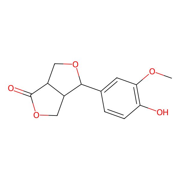 2D Structure of (3R,3aS,6aS)-3-(4-hydroxy-3-methoxyphenyl)-3,3a,4,6a-tetrahydro-1H-furo[3,4-c]furan-6-one