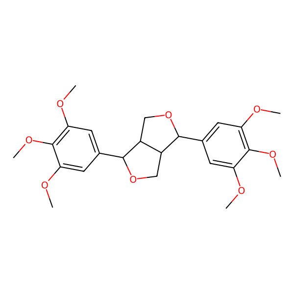 2D Structure of (3R,3aS,6S,6aS)-3,6-bis(3,4,5-trimethoxyphenyl)-1,3,3a,4,6,6a-hexahydrofuro[3,4-c]furan