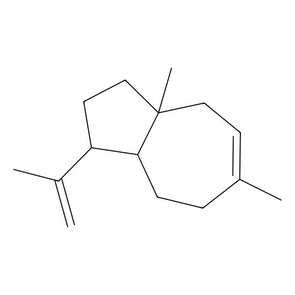 2D Structure of (3R,3aS,8aR)-6,8a-dimethyl-3-prop-1-en-2-yl-2,3,3a,4,5,8-hexahydro-1H-azulene