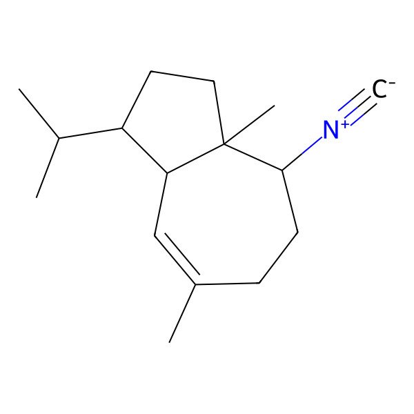 2D Structure of (3R,3aS,8R,8aR)-8-isocyano-5,8a-dimethyl-3-propan-2-yl-2,3,3a,6,7,8-hexahydro-1H-azulene