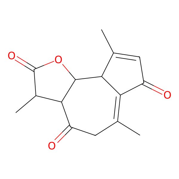 2D Structure of (3R,3aS,9aR,9bS)-3,6,9-trimethyl-3a,5,9a,9b-tetrahydro-3H-azuleno[4,5-b]furan-2,4,7-trione