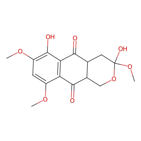 2D Structure of (3R,4aS,10aS)-3,6-dihydroxy-3,7,9-trimethoxy-1,4,4a,10a-tetrahydrobenzo[g]isochromene-5,10-dione