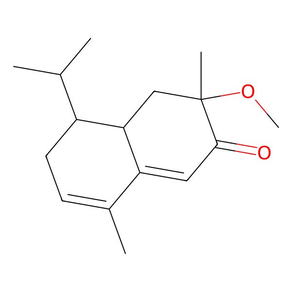2D Structure of (3R,4aS,5S)-3-methoxy-3,8-dimethyl-5-propan-2-yl-4,4a,5,6-tetrahydronaphthalen-2-one