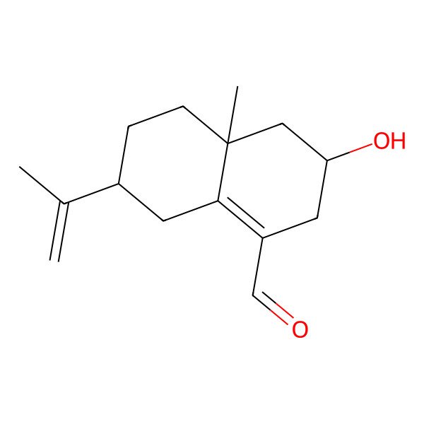 2D Structure of (3R,4aS,7R)-3-hydroxy-4a-methyl-7-prop-1-en-2-yl-3,4,5,6,7,8-hexahydro-2H-naphthalene-1-carbaldehyde