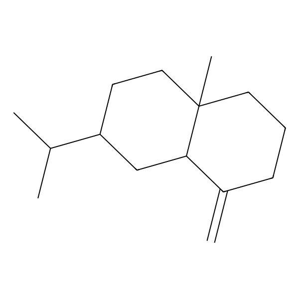 2D Structure of (3R,4aS,8aR)-8a-methyl-5-methylidene-3-propan-2-yl-1,2,3,4,4a,6,7,8-octahydronaphthalene