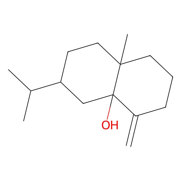 2D Structure of (3R,4aS,8aR)-8a-methyl-5-methylidene-3-propan-2-yl-2,3,4,6,7,8-hexahydro-1H-naphthalen-4a-ol