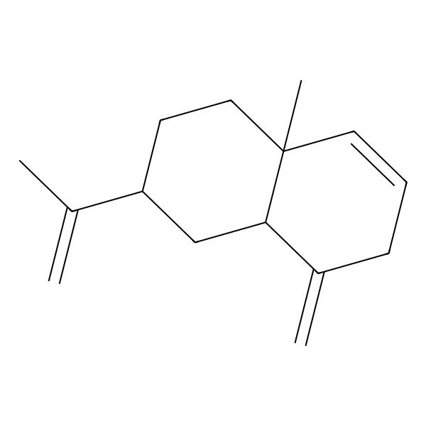 2D Structure of (3R,4aS,8aS)-8a-Methyl-5-methylene-3-(prop-1-en-2-yl)-1,2,3,4,4a,5,6,8a-octahydronaphthalene