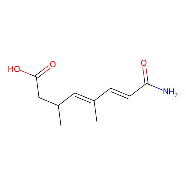 2D Structure of (3R,4E,6E)-8-amino-3,5-dimethyl-8-oxoocta-4,6-dienoic acid