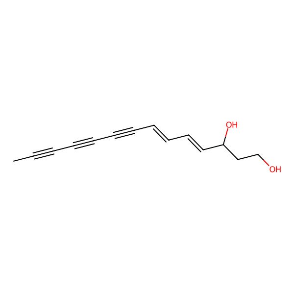 2D Structure of (3R,4E,6E)-tetradeca-4,6-dien-8,10,12-triyne-1,3-diol