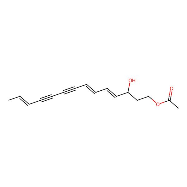 2D Structure of [(3R,4E,6E,12E)-3-hydroxytetradeca-4,6,12-trien-8,10-diynyl] acetate