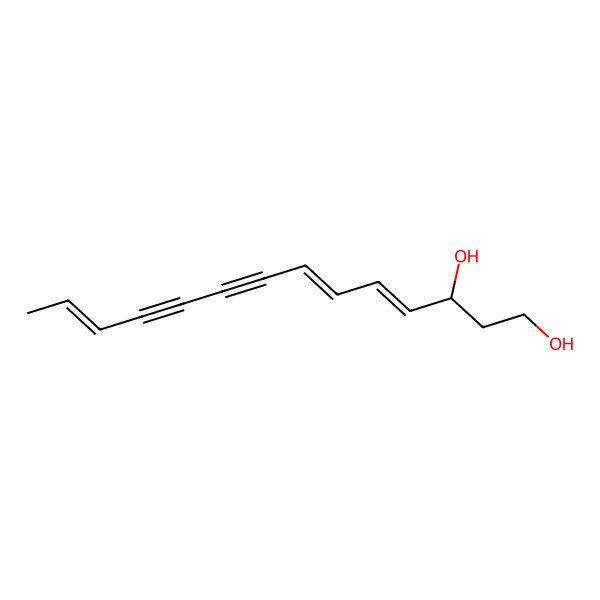 2D Structure of (3R,4E,6E,12E)-tetradeca-4,6,12-trien-8,10-diyne-1,3-diol