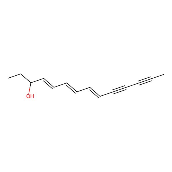 2D Structure of (3R,4E,6E,8E)-tetradeca-4,6,8-trien-10,12-diyn-3-ol
