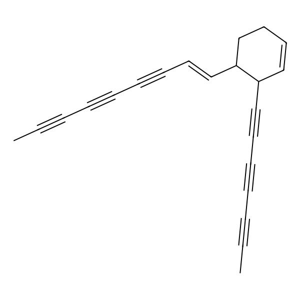 2D Structure of (3R,4R)-3-hepta-1,3,5-triynyl-4-[(E)-non-1-en-3,5,7-triynyl]cyclohexene