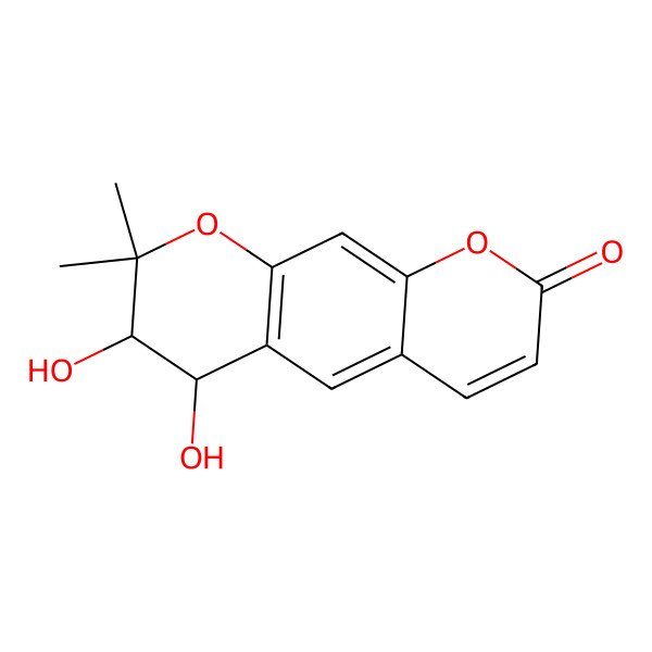 2D Structure of (3R,4R)-3,4-dihydroxy-2,2-dimethyl-3,4-dihydropyrano[3,2-g]chromen-8-one