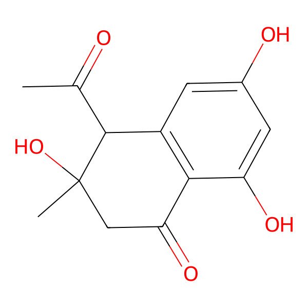 2D Structure of (3R,4R)-4-acetyl-3,6,8-trihydroxy-3-methyl-2,4-dihydronaphthalen-1-one