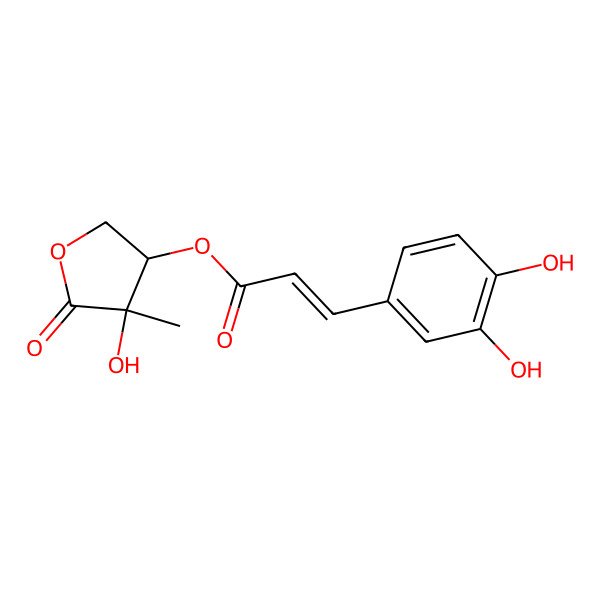 2D Structure of [(3R,4R)-4-hydroxy-4-methyl-5-oxooxolan-3-yl] (E)-3-(3,4-dihydroxyphenyl)prop-2-enoate