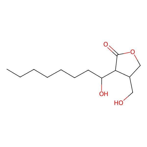 2D Structure of (3R,4R)-4-(hydroxymethyl)-3-[(1R)-1-hydroxyoctyl]oxolan-2-one