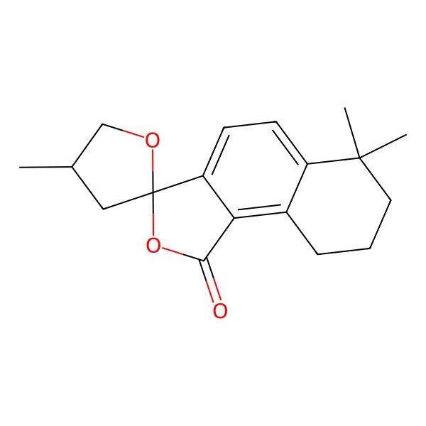 2D Structure of (3R,4'R)-4',6,6-Trimethylspiro[8,9-dihydro-7H-benzo[g][2]benzofuran-3,2'-oxolane]-1-one