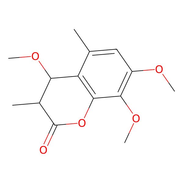 2D Structure of (3R,4R)-4,7,8-trimethoxy-3,5-dimethyl-3,4-dihydrochromen-2-one