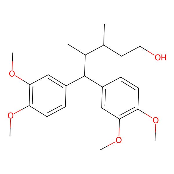 2D Structure of (3R,4R)-5,5-bis(3,4-dimethoxyphenyl)-3,4-dimethylpentan-1-ol 2D Structure of (3R,4R)-5,5-bis(3,4-dimethoxyphenyl)-3,4-dimethylpentan-1-ol