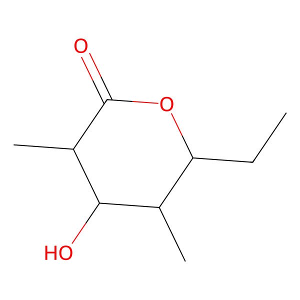2D Structure of (3R,4R,5R,6R)-6-ethyl-4-hydroxy-3,5-dimethyloxan-2-one