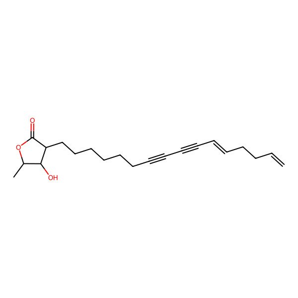 2D Structure of (3R,4R,5S)-3-[(11E)-hexadeca-11,15-dien-7,9-diynyl]-4-hydroxy-5-methyloxolan-2-one