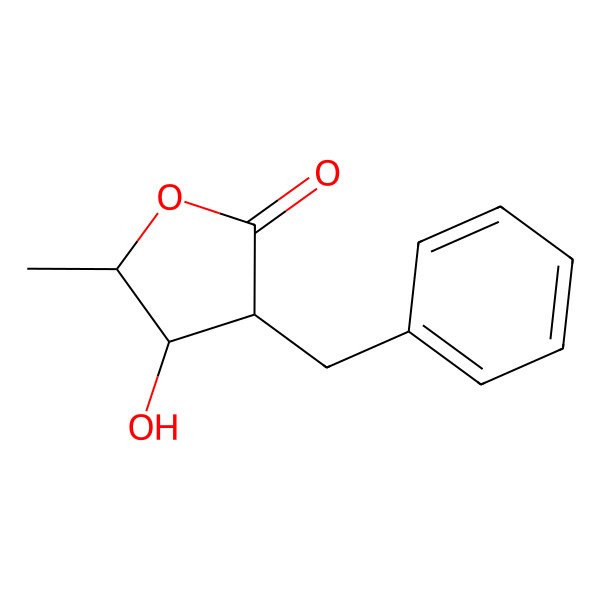 2D Structure of (3R,4R,5S)-3-benzyl-4-hydroxy-5-methyldihydrofuran-2(3H)-one