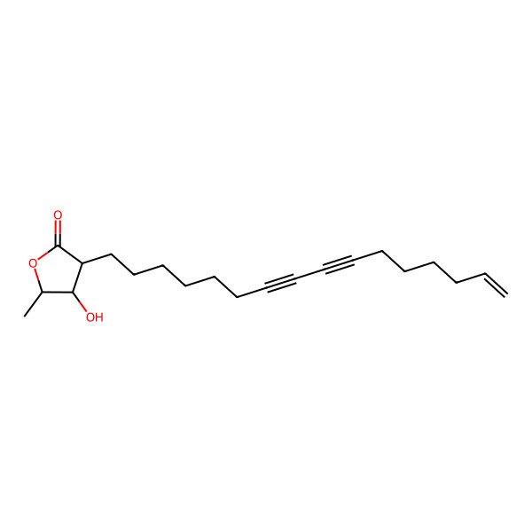 2D Structure of (3R,4R,5S)-3-hexadec-15-en-7,9-diynyl-4-hydroxy-5-methyloxolan-2-one