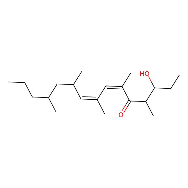 2D Structure of (3R,4R,6E,8E,10S,12S)-3-hydroxy-4,6,8,10,12-pentamethylpentadeca-6,8-dien-5-one