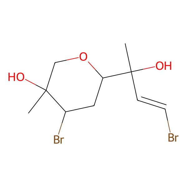 2D Structure of (3R,4R,6S)-4-bromo-6-[(E,2R)-4-bromo-2-hydroxybut-3-en-2-yl]-3-methyloxan-3-ol