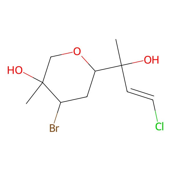 2D Structure of (3R,4R,6S)-4-bromo-6-[(E,2S)-4-chloro-2-hydroxybut-3-en-2-yl]-3-methyloxan-3-ol