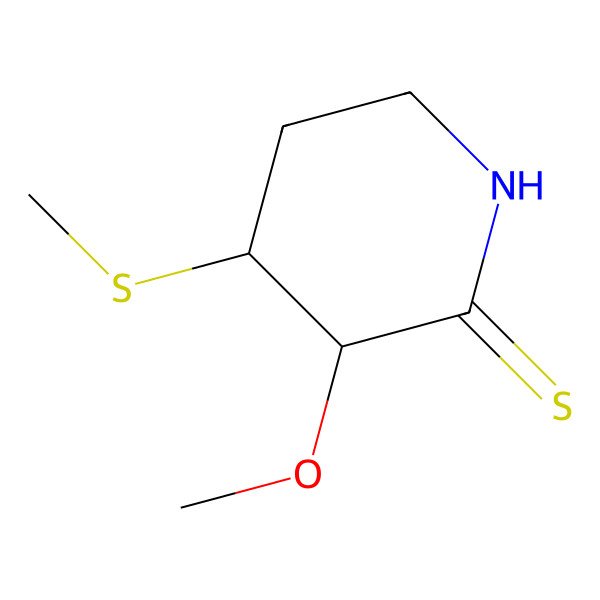 2D Structure of (3R,4S)-3-methoxy-4-methylsulfanylpiperidine-2-thione