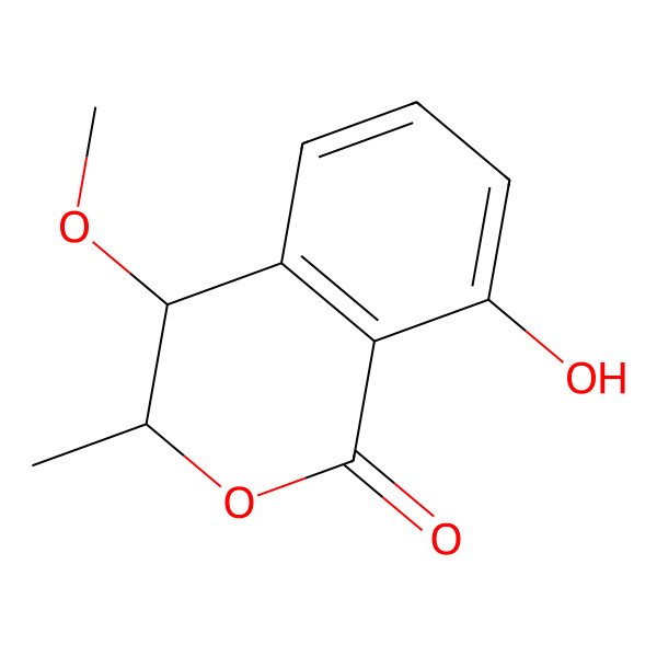 2D Structure of (3r,4s)-3,4-Dihydro-8-hydroxy-4-methoxy-3-methylisocoumarin