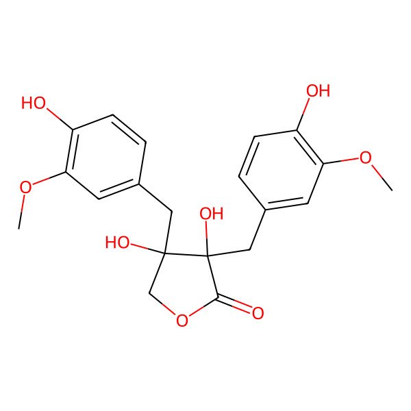 2D Structure of (3R,4S)-3,4-dihydroxy-3,4-bis[(4-hydroxy-3-methoxyphenyl)methyl]oxolan-2-one