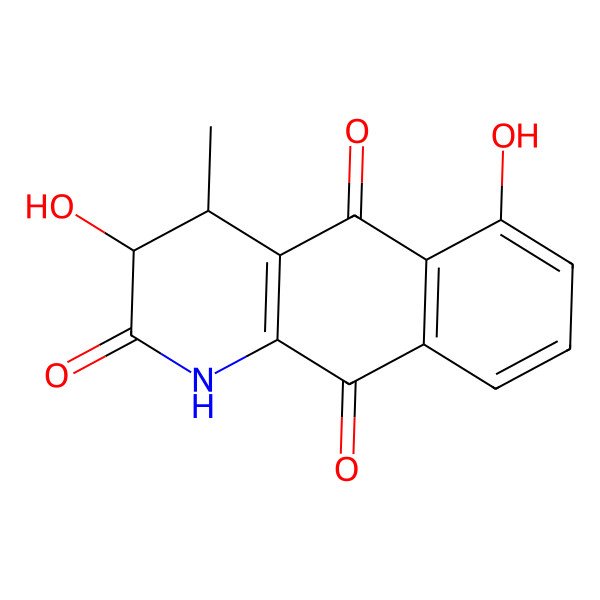 2D Structure of (3R,4S)-3,6-dihydroxy-4-methyl-3,4-dihydro-1H-benzo[g]quinoline-2,5,10-trione
