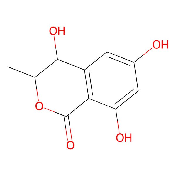 2D Structure of (3R,4S)-4,6,8-trihydroxy-3-methyl-3,4-dihydroisochromen-1-one