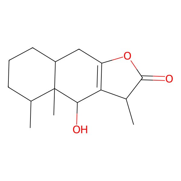 2D Structure of (3R,4S,4aR,5S,8aR)-4-hydroxy-3,4a,5-trimethyl-3,4,5,6,7,8,8a,9-octahydrobenzo[f][1]benzofuran-2-one