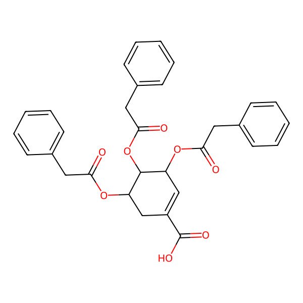 2D Structure of (3R,4S,5R)-3,4,5-tris[(2-phenylacetyl)oxy]cyclohexene-1-carboxylic acid