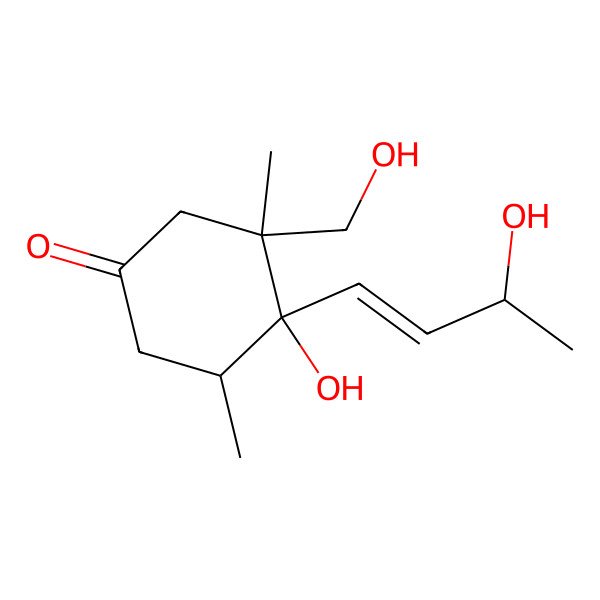 2D Structure of (3R,4S,5R)-4-hydroxy-4-[(E,3R)-3-hydroxybut-1-enyl]-3-(hydroxymethyl)-3,5-dimethylcyclohexan-1-one