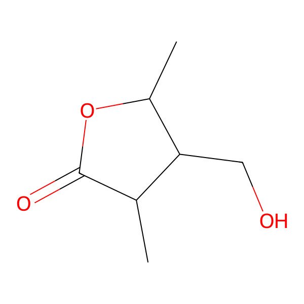 2D Structure of (3R,4S,5S)-4-(hydroxymethyl)-3,5-dimethyloxolan-2-one