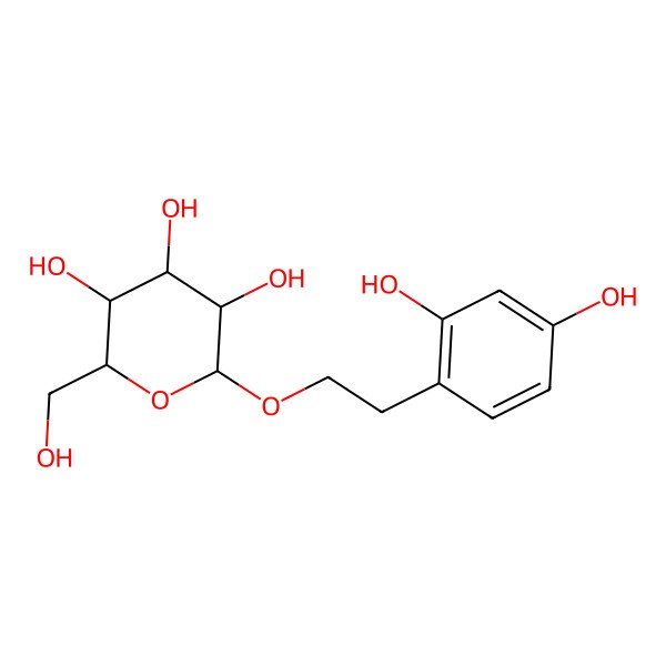 2D Structure of (3R,4S,5S,6R)-2-[2-(2,4-dihydroxyphenyl)ethoxy]-6-(hydroxymethyl)oxane-3,4,5-triol