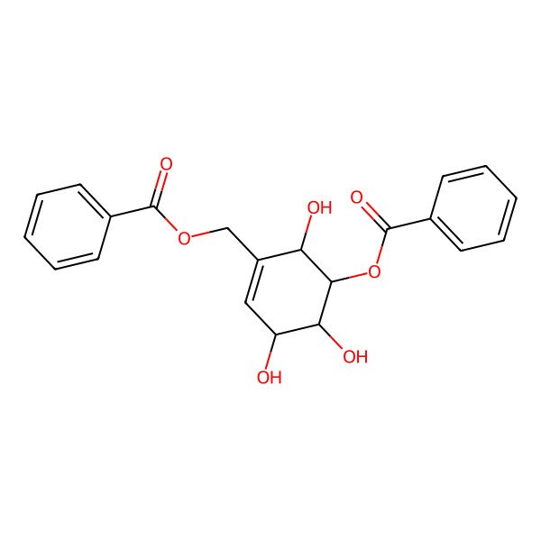 2D Structure of [(3R,4S,5S,6R)-5-benzoyloxy-3,4,6-trihydroxycyclohexen-1-yl]methyl benzoate