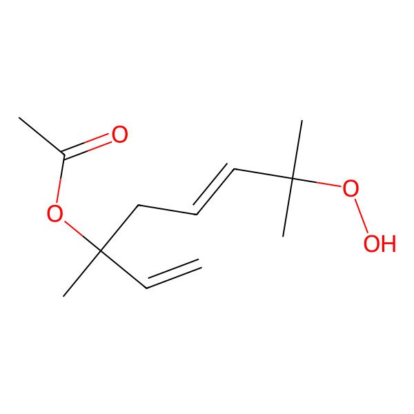 2D Structure of [(3R,5E)-7-hydroperoxy-3,7-dimethylocta-1,5-dien-3-yl] acetate