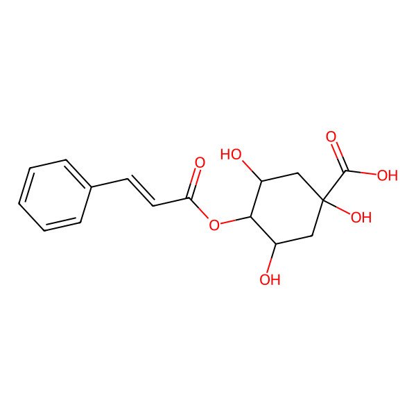 2D Structure of 1,3,5-Trihydroxy-4-(3-phenylprop-2-enoyloxy)cyclohexane-1-carboxylic acid