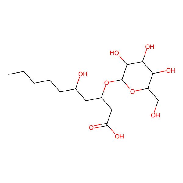 2D Structure of (3R,5R)-3-O-beta-D-mannosyl-3,5-dihydrodecanoic acid